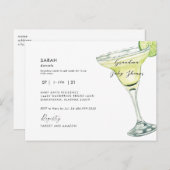 おばあちゃんの赤ちゃんシャワーマーガリタシャワー インビテーションポストカード (正面/裏面)