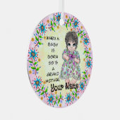 おばあちゃんの赤ちゃん女の子   メタルオーナメント (正面右)