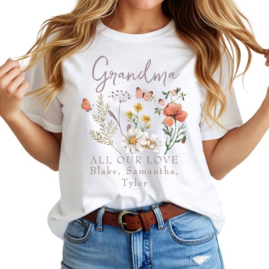 おばあちゃんの野の花 Tシャツ
