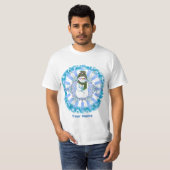 おばあちゃんの雪の結晶の雪だるまTシャツ Tシャツ (正面フル)