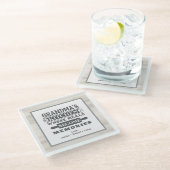 おばあちゃんの食事が思い出に ガラスコースター (アングル)