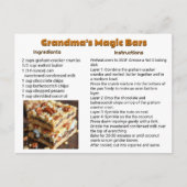 おばあちゃんの魔法クッキーバーレシピカード ポストカード (正面)