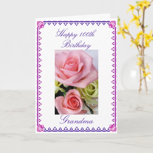おばあちゃんの100誕生日 カード (黄色い花)