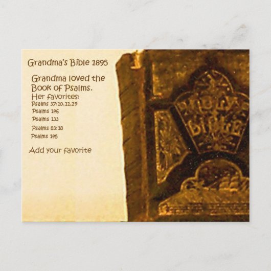 おばあちゃんの1895年の聖書 ポストカード (正面)