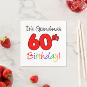 おばあちゃんの60歳の誕生日パーティーのナプキンス スタンダードカクテルナプキン (インサイチュ)