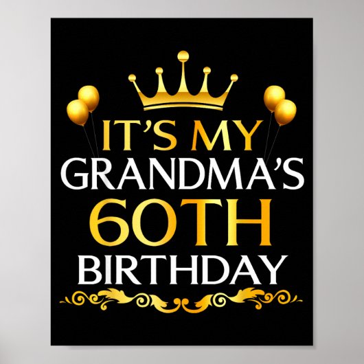 おばあちゃんの60歳の誕生日 おめでとう 60歳 ポスター (正面)