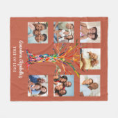 おばあちゃんの7フォトコラージュラスト フリースブランケット (正面(横))