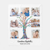 おばあちゃんの7枚フォトコラージュパーソナライズされた フリースブランケット (正面)