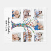 おばあちゃんの7枚フォトコラージュパーソナライズされた フリースブランケット (正面(横))