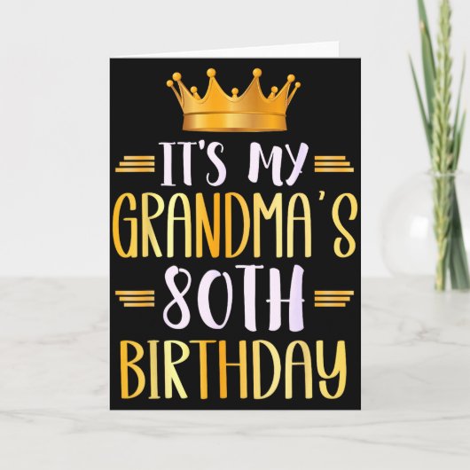 おばあちゃんの80歳の誕生日おめでとう 80歳  カード (正面)