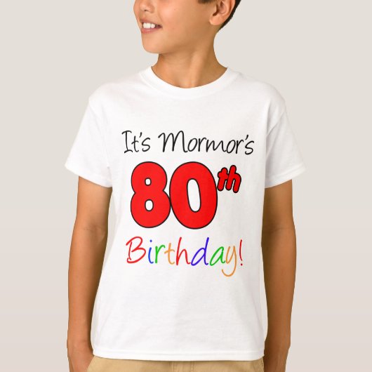 おばあちゃんの80歳の誕生日 Tシャツ (正面)