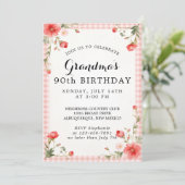 おばあちゃんの90歳の誕生日カード招待状 招待状 (スタンド正面)