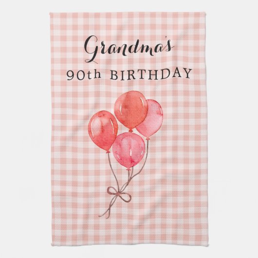 おばあちゃんの90歳の誕生日 キッチンタオル (縦)