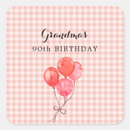 おばあちゃんの90歳の誕生日 スクエアシール