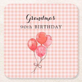 おばあちゃんの90歳の誕生日 スクエアペーパーコースター