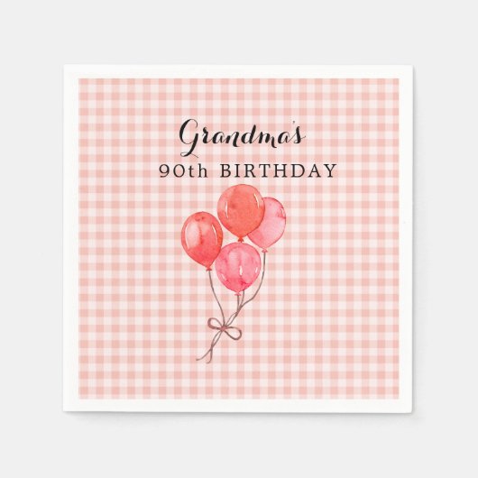 おばあちゃんの90歳の誕生日 スタンダードカクテルナプキン (正面)