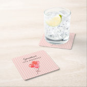 おばあちゃんの90誕生日 スクエアペーパーコースター (インサイチュ)