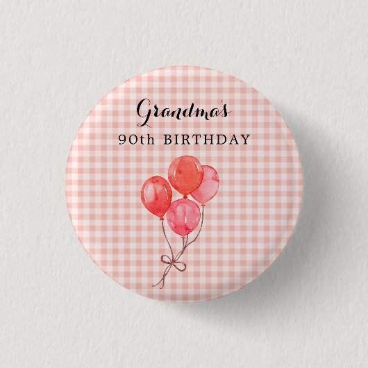 おばあちゃんの90誕生日 缶バッジ (正面)