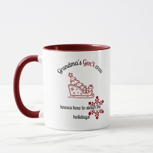 おばあちゃんのGen Xクルーはクリスマスのスリー方法を知っている マグカップ (左)