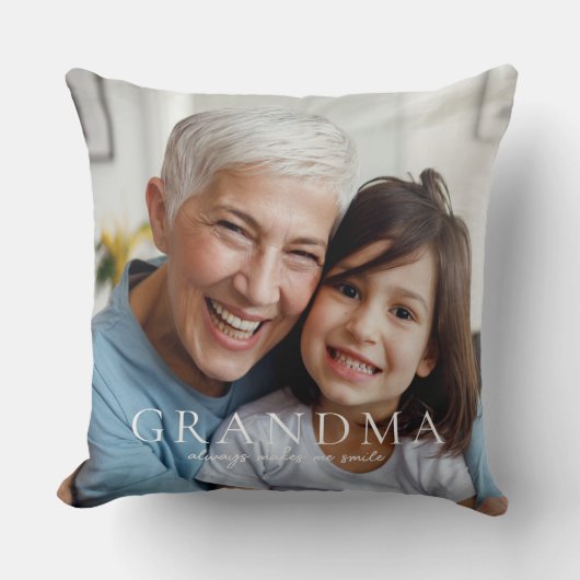 おばあちゃんはいつも私にスマイル素朴フローラ写真 クッション (正面)