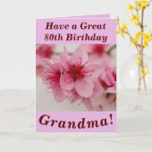 おばあちゃんはっきりしたのための明るく80誕生日カード カード (黄色い花)