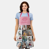 おばあちゃんはシェフのピ最高のンク写真のコラージュ エプロン (着用した状態)