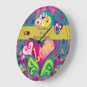 おばあちゃんはヒッピー退職しただ ラージ壁時計 (傾斜)