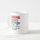 おばあちゃんは何でもおもしろい知っている コーヒーマグカップ (正面左)