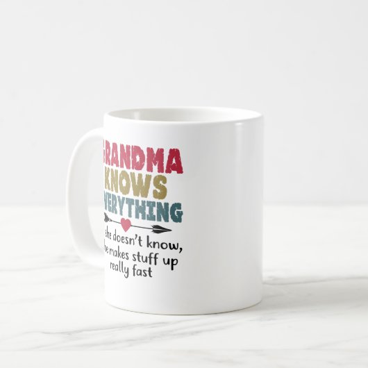 おばあちゃんは何でもおもしろい知っている コーヒーマグカップ (正面左)