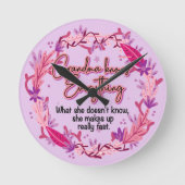 おばあちゃんは何でも知っている ラウンド壁時計 (正面)