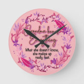 おばあちゃんは何でも知っている ラウンド壁時計 (正面)