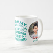 おばあちゃんは全てを知っている2写真テンプレートと名前 コーヒーマグカップ (正面右)