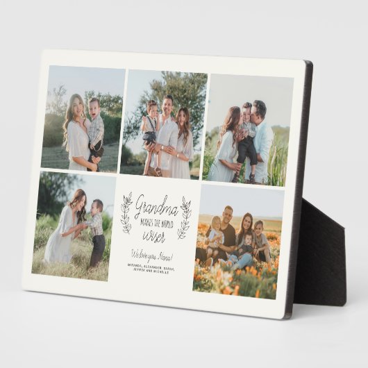 おばあちゃんは写真コラージュを愛して人生を賢くする フォトプラーク (側面)