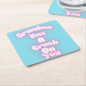 おばあちゃんは好きだ スクエアペーパーコースター (アングル)