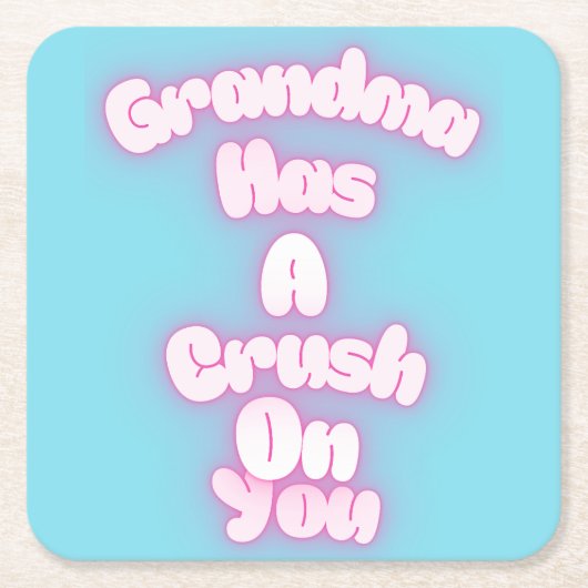 おばあちゃんは好きだ スクエアペーパーコースター (正面)