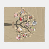 おばあちゃんは家族の木の写真コラージュのソフトが大好き フリースブランケット (正面(横))