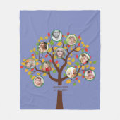 おばあちゃんは家族の木の写真コラージュのソフトが大好き フリースブランケット (正面)