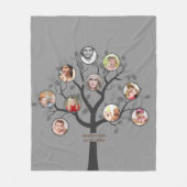 おばあちゃんは家族の木の写真コラージュのソフトが大好き フリースブランケット (正面)