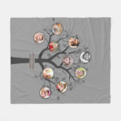 おばあちゃんは家族の木の写真コラージュのソフトが大好き フリースブランケット (正面(横))