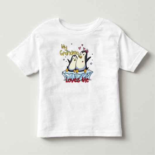 おばあちゃんは私のペンギンが大好き トドラーTシャツ (正面)