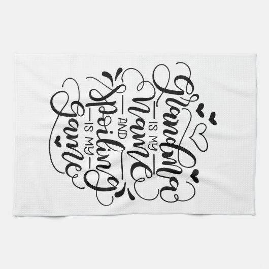 おばあちゃんは私の名前で、おばあちゃんは私のゲームだ キッチンタオル (横)