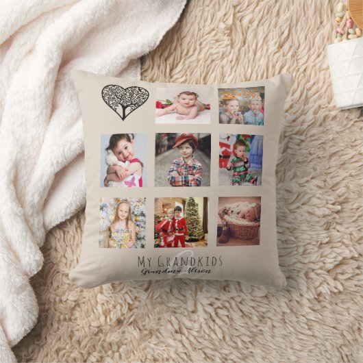 おばあちゃんは自分の家族の木の写真コラージギフトが大好き クッション (ブランケット)