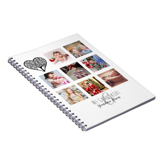 おばあちゃんは自分の家族の木の写真コラージギフトが大好き ノートブック (右側)