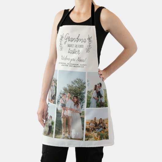 おばあちゃんは食べ物の味が可愛い写真コラージュを作る エプロン