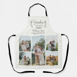 おばあちゃんは食べ物の味が可愛い写真コラージュを作る エプロン