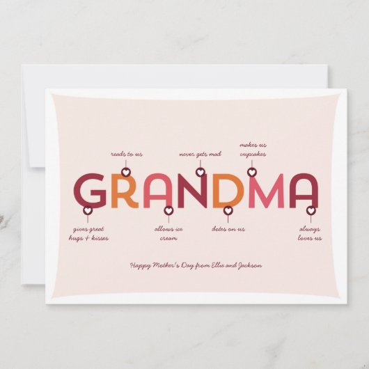おばあちゃんは…母の日の挨拶状 カード (正面)