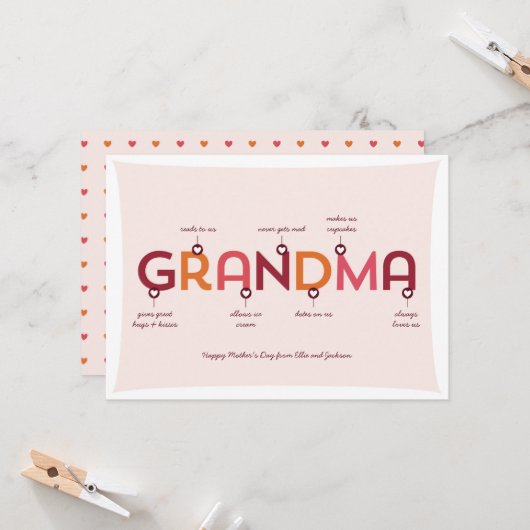 おばあちゃんは…母の日の挨拶状 カード (正面/裏面インサイチュ)