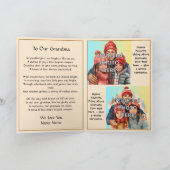 おばあちゃんへの写真3枚と子供たちの詩を追加 カード (内部)