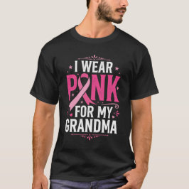 おばあちゃんへの愛を込めてピンクリボンで乳がん撲滅を応援 Tシャツ