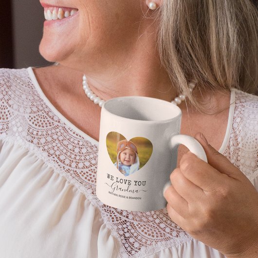 おばあちゃんへの愛を込めて ハートの写真 コーヒーマグカップ